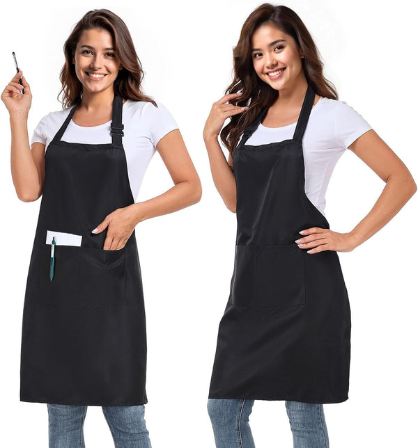 slqlgd 2 Pack adjustable apron with 2 pockets for men and women, waterproof