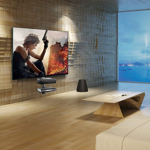 2 CS202 suptek Speaker Mount, Floating Glass Shelf Wall Mount Bracket for DVD Players/Cable Boxes/Games Consoles/TV