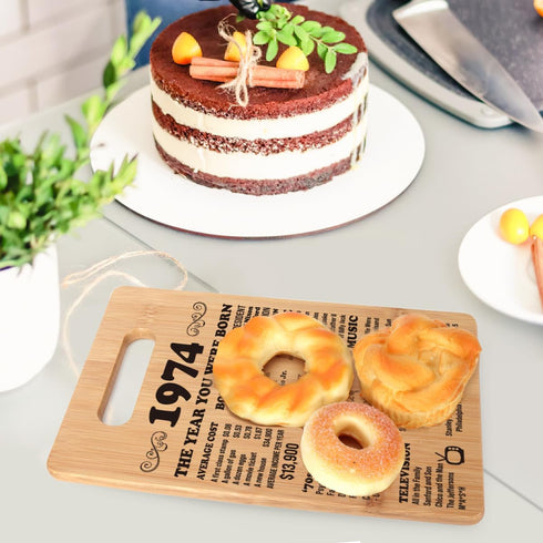 Happy 50 Years Old Birthday Gifts for Women Men, 50th Birthday Decorations, Back In 1974 Cutting Board
