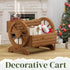 PULIJIAJU Wooden Wagon Planter Flower Cart with Wheels Garden Box Garden Planter, Decorative Planter for Flowers Herbs