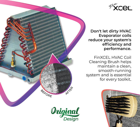 Next Generation Air Conditioner Evaporator Coil Cleaning Brush: Double Sided Wide by FinXCEL