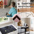 Rug Tape 8 Pcs Non Slip Carpet Gripper for Hardwood Floors, Washable Black Rug Stoppers to Prevent Sliding