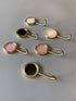 Solid Brass Decorative Wall Hook, Self-Adhesive Hole Free Wall Mount, Shining Gold Fancy Hook (Blossom Pink, Pack of 2)