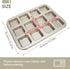 Beasea Brownie Pan with Dividers, 2 Set Gold All Edges Square Cupcake Brownie Pans 12 Mini Cavity Non Stick Baking Carbon Steel Bread Mold Small Edge 3x4 Individual Cutter Sheet Tray for Cake Oven by Beasea