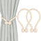 KLOGTSIND Magnetic Curtain Tiebacks, Curtain Holdbacks for Curtains 2 Pack, Wood Bead