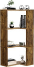 4-Tier Floating Corner Shelf, Floating Shelf for Wall, Wood Floating Book Shelf for Living Room, Bedroom, Bathroom