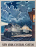 Train Retro Metal Tin Sign - New York Central System Old-Fashioned American Railroad Travel Advertising Poster for Home