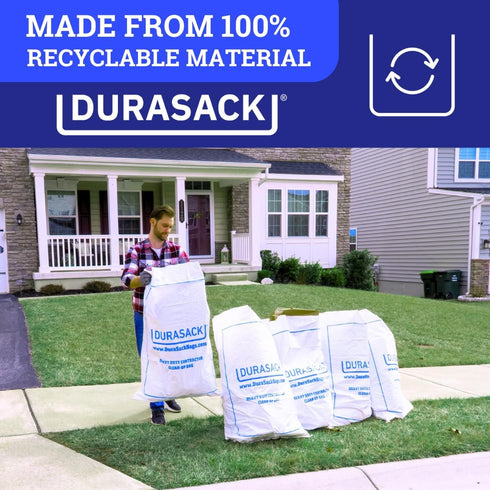 40-Gallon Pack 16 DURASACK Contractor Bags Heavy Duty Reusable White Woven Polypropylene Contractor Garbage Bags