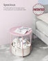 ULET223R61 VASAGLE LILEA Collection - Small Round Side End Table, Modern Nightstand with Fabric Basket, Jelly Pink
