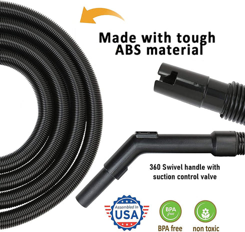 Oreck XL Canister Vacuum Hose Replacement - Fits Shurlok or Friction Buster B Models, 3' Swivel Hose