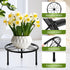 2 Pack 7.8" ESRICH Metal Plant Stand Indoor , Black Plant Stands Outdoor, Rustproof Round Heavy Duty Flower Pot Stand