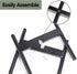 Wooden Plant Stand, 12.2" x 13.8" Indoor Outdoor Holder, Natural Boho Style, Assembly Required (Black, Excluding Potted