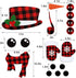 17Pcs Snowman Refrigerator Magnets, Christmas Decorations, Large Red Black Buffalo Plaid Fridge Magnet Stickers for