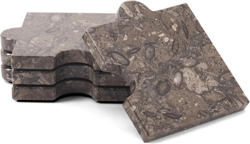 Oceanic Stone Marble Drink Coasters Set of 4 Square Coasters for Coffee