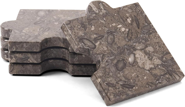 Oceanic Stone Marble Drink Coasters Set of 4 Square Coasters for Coffee