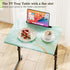 Fleecy day Folding TV Tray Table,Adjustable TV Dinner Table with Sturdy MDF Top,Eating Trays for Living Room with No