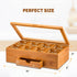 8 Set Bambuesi Tea Box Organizer with Drawer - Compartment Bamboo Wooden Tea Storage Chest with Acrylic Window