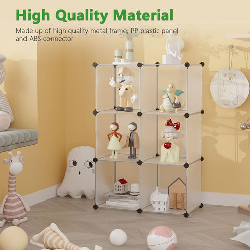 C&AHOME Cube Storage Organizer - 6-Cube Shelves Units, DIY Plastic Modular Book Shelf, 36.6" L x 12.4" W x 36.6" H,