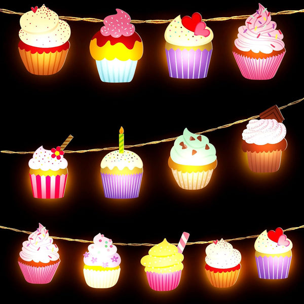 VIHOSE Cupcake String Lights Cupcake Gifts Fairy String Lights for Valentine Wedding