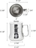 Thunder Group Espresso Milk Pitcher, 18-Ounce, with Measuring Scale