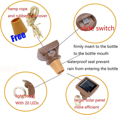 12 Pack 20 Girlfriend(3 YJFWAL Upgraded Solar Wine Bottle Lights, LEDs Waterproof Copper Light, Bottle Light Fairy Cork