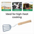 Stainless Steel Slotted Spatula - Kitchen Metal Turner with Wooden Handle for Cooking