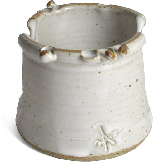 Anthony Stoneware Sponge Holder, Handmade American Pottery, Each One Unique, White/Gray