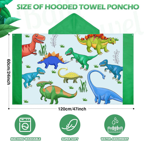6 Oudain Pcs Kids Hooded Bath Towel with Hood Microfiber Beach Baby Pool Beach Towel for Boy Girls Toddler Kids