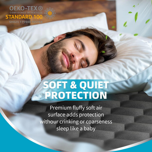 Waterproof King Mattress Protector - Noiseless King Size Mattress Pad with Deep Pocket for 8-21 inches, Soft &