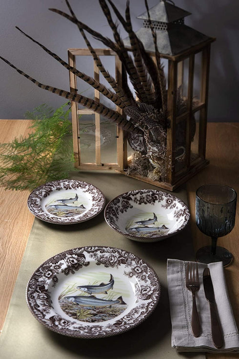Spode Woodland Dinner Plate, Fish | 10.5 Inch | Made in England from Fine Earthenware, Microwave Safe