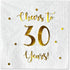 Cheers to 30 Years Cocktail Napkins, Happy 30th Birthday Decorations, 50-Pack