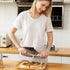 Pizza Cutter Rocker with Wooden Handles & Protective Cover by Zocy, 14" Sharp Stainless Steel Slicer