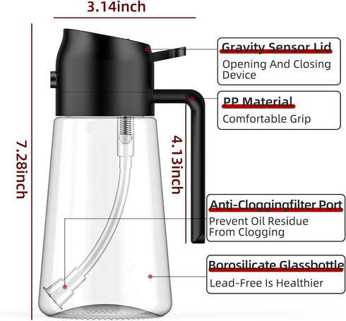 Cooking,2 1 Kitchen,16oz/470ml Oil Sprayer for in Olive Oil Dispenser Bottle for Spray & Pour Oil Dispenser