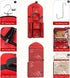 Hanging Gift Wrapping Paper Storage, 40"X17" Red Double-Sided Christmas Wrapper Bag for Craft Roll