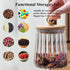 22 OZ 650ml Viovian Glass Storage Jar with Lid and Spoon FL Clear Candy Glass Canister Cute Decorative Jars for Food