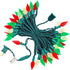 BOHON Red White and Green Christmas Lights Outdoor Faceted C6 50 LED