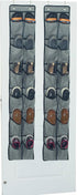 Shoe Organizer Over the Door, 12 Pockets Hanging Shoe Rack for Bedroom Closet Storage (Gray-2 Pack)
