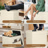 350 lbs, 17x13x13in, BelugaHelper Storage Ottoman Foot Rest Stool, Folding Leather Footstool Bench with Thicker Foam
