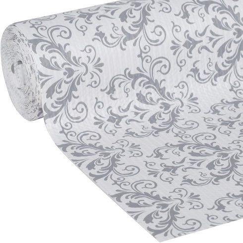 Duck Smooth Top EasyLiner, Grey Damask - 12-inch x 10 Feet