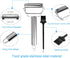 Sunkuka Julienne Peeler - Stainless Steel Cutter Slicer with Cleaning Brush for Carrot, Potato, Melon, Vegetable, Fruit