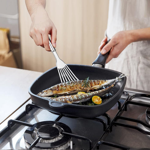 2-Piece Premium Fish Spatula Set, Big Size Stainless Steel Turner for Cooking, Flipping, Frying, and Grilling
