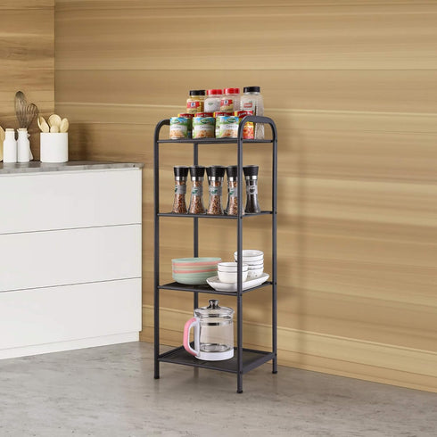 4 MAX Houser Storage Rack with Shelf,Industrial Style Extendable Plant Stand, Standing Shelf Units for Kitchen