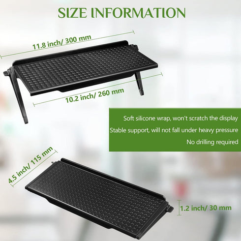6 Router(11.8 4.5 inch) Hoteam Pieces TV Top Screen Shelf Adjustable Monitor Top Shelf Plastic TV Video Game Storage