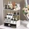 Bathroom Counter Organizer, 2 Tiered Countertop with Drawer for Makeup and Skincare Storage, Desktop, Bathroom (White)