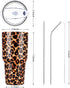 30oz Leopard Tumbler, Stainless Steel Insulated Travel Mug with Straw Lid and Cleaning Brush, 1 Count