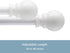 Kenney KN55250 Davenport Ball End Petite Café Decorative Curtain Rod, 28-48" Adjustable, White