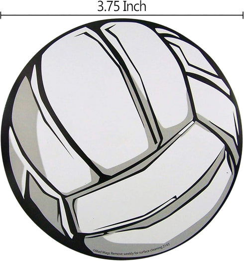 Car Magnet Sports Athlete Volleyball Magnetic Decal for School Lockers or Fridge, 3 3/4 Inch, Set of 5 (Grey)