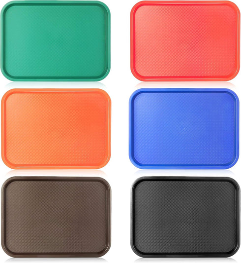 New Star Foodservice 28010 6-Piece Fast Food Tray, 12 by 16-Inch, Assorted