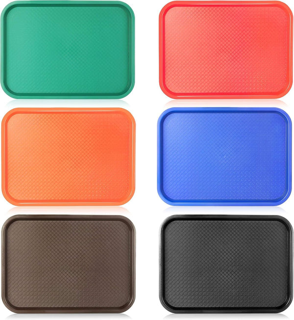 New Star Foodservice 28010 6-Piece Fast Food Tray, 12 by 16-Inch, Assorted