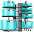 MUDEELA Adjustable Pot Pan Rack with 8 Tiers, 3 DIY Methods, Under Cabinet Organizer for Kitchen Storage